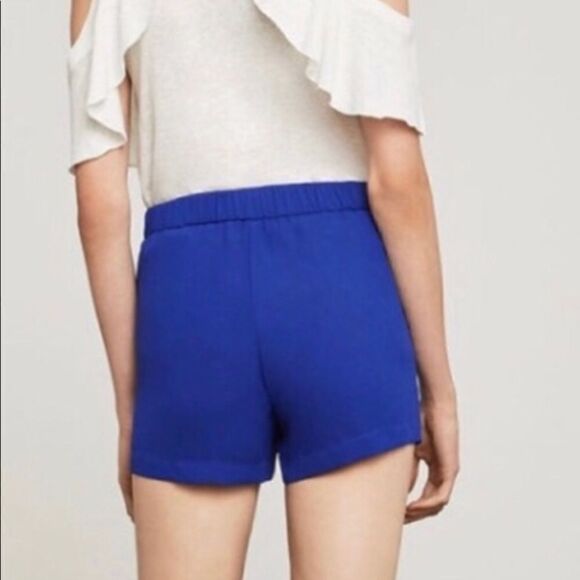 New. BCBG MAXAZRIA blue pleated shorts. NWOT - Picture 4 of 5